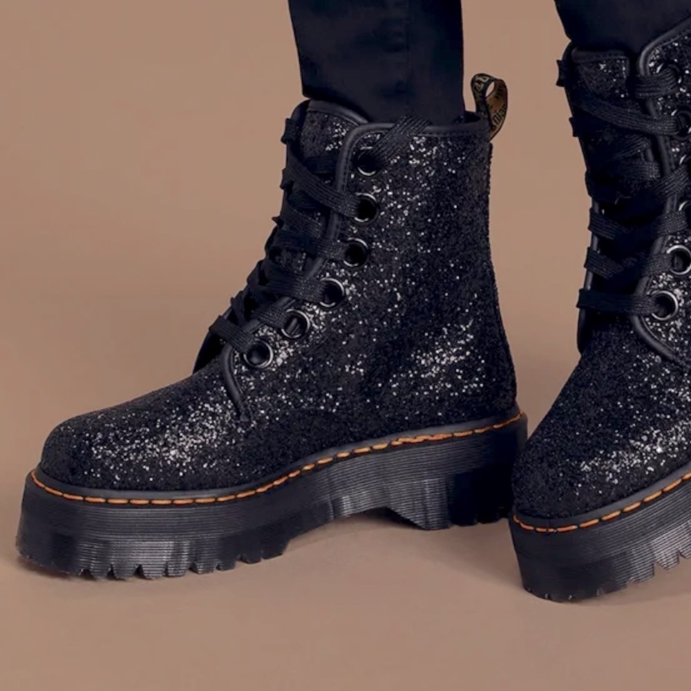 DR. MARTEN  Black Glitter US6